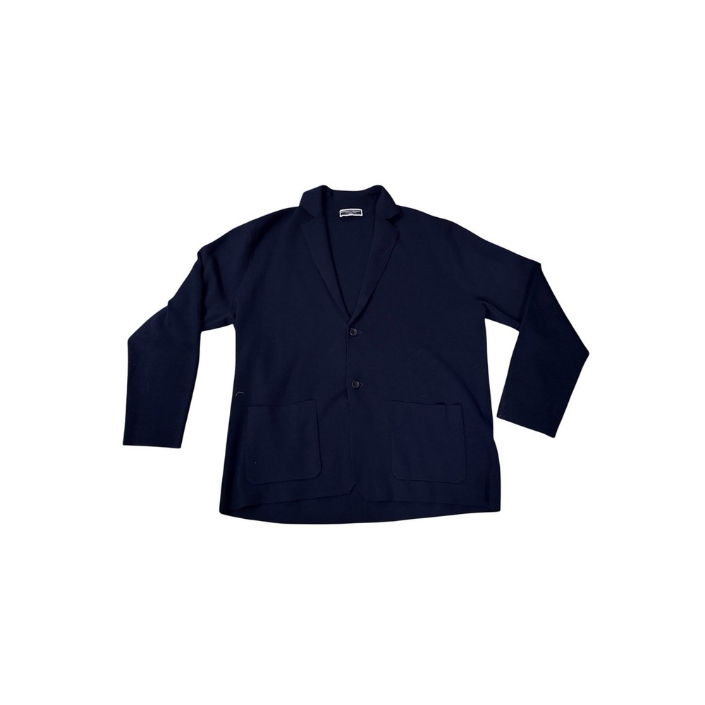 Charles Tyrwhitt Knitted Blazer Merino Extra Fine Wool Size XXLarge Navy Blue